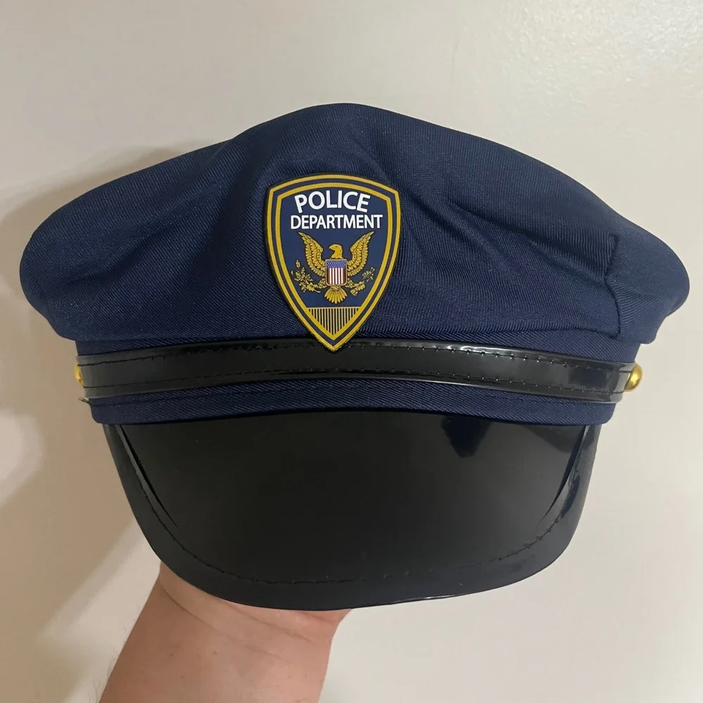 Spirit Halloween Deluxe Police Officer Costume Kids Large 12-14 Navy Blue Set - Picture 7 of 8
